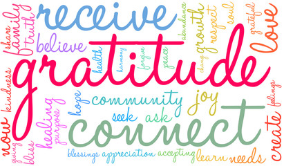 Obraz premium Gratitude Word Cloud on a white background. 