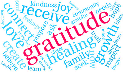 Fototapeta premium Gratitude Word Cloud on a white background. 