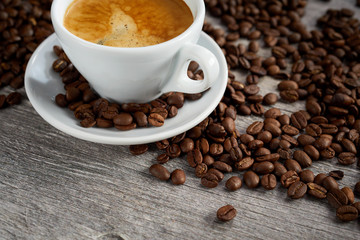 Coffee background still life with roasted beans