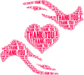 Thank You Word Cloud on a white background. 