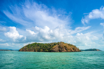 Blue sky with white clouds background