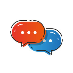 Chat icon vector isolated on white background, flat style dialog bubble speech symbol, messages concept, colorful sms or chatting icon