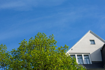 Urban site during a clear spring day