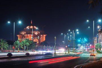 The Night cityscape in Abu Dhabi, UAE