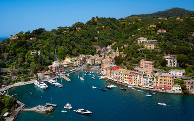 Fototapeta na wymiar Aerial view of Portofino village.