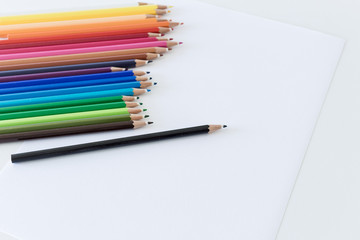 Multicolored pencils, Color pencil with white background