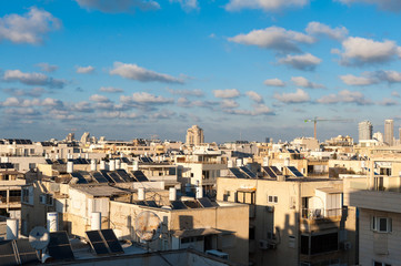 Fototapeta na wymiar Israel, Tel Aviv-Yafo, roofs in the city center