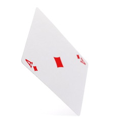 Ace of diamonds, playing card, isolated on white background with clipping path, series