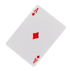 Ace of diamonds, playing card, isolated on white background with clipping path, series
