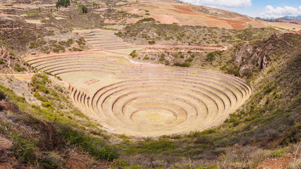 Fototapeta na wymiar Archeologist place of Moray near of Cuzco, Peru