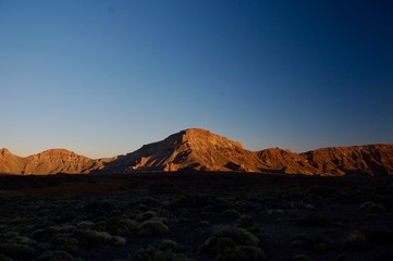 Fototapeta premium sunset in the mountains. volcano teide tenerife.