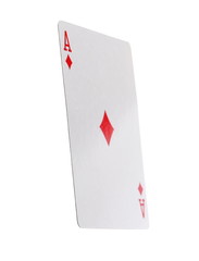 Ace of diamonds, playing card, isolated on white background with clipping path, series