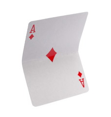 Ace of diamonds, playing card, isolated on white background with clipping path, series