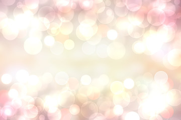 Obraz premium Abstract blurred vivid spring summer light delicate pastel pink bokeh background texture with bright soft color circles. Space for your text. Beautiful backdrop illustration.