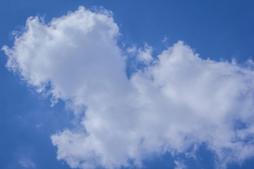 Cumulus fluffy cloud in sky during afternoon.