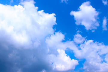 Obraz na płótnie Canvas White Clouds Over Blue Sky Background. Nature, Landscape Concept. Beautiful Nature Background.