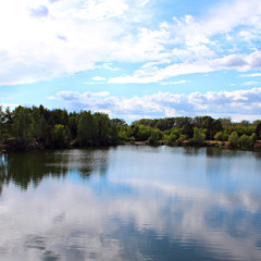 Fototapeta na wymiar sky trees lake