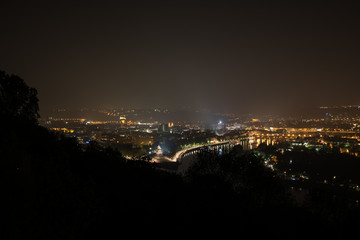 Fototapeta na wymiar Koblenz bei Nacht von Festung aus