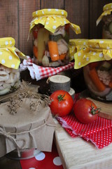 Vegetables autumn grapes rustic tomatoes