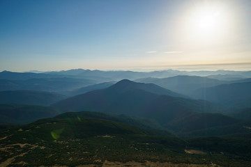 Naklejka premium Landscape of the Ukrainian Carpathian Mountains, Chornohora
