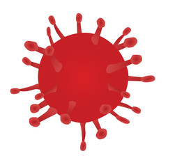 Fototapeta na wymiar Red microscopic virus. vector illustration