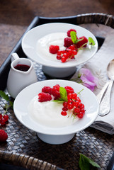 Greek Yoghurt with fresh berries for breakfast