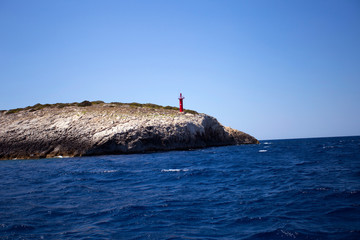 Lighthouse on Bisevo island, near Vis island, Croatia