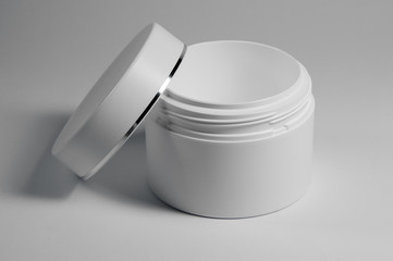 white cosmetic jar
