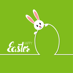 Happy easter cards with rabbit Vector illustration