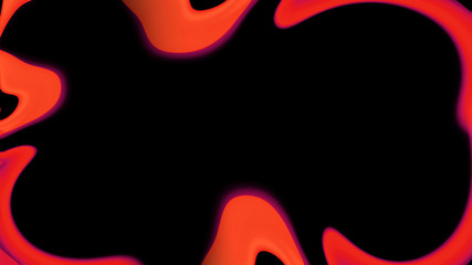 Liquid neon wave border. Creative abstract frame. Design element.