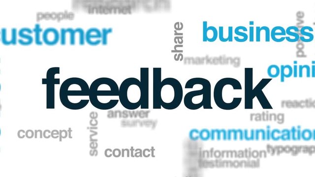 Feedback animated word cloud. Kinetic typography.