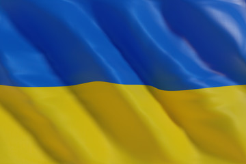 Ukraine flag in the wind