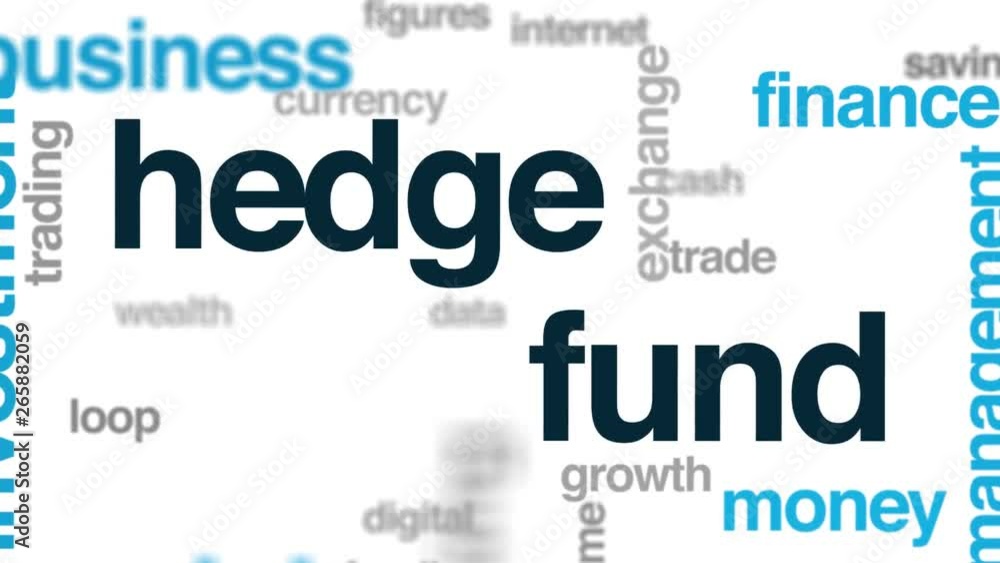 Wall mural Hedge fund animated word cloud. Kinetic typography.