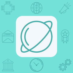 Obraz premium Saturn vector icon sign symbol