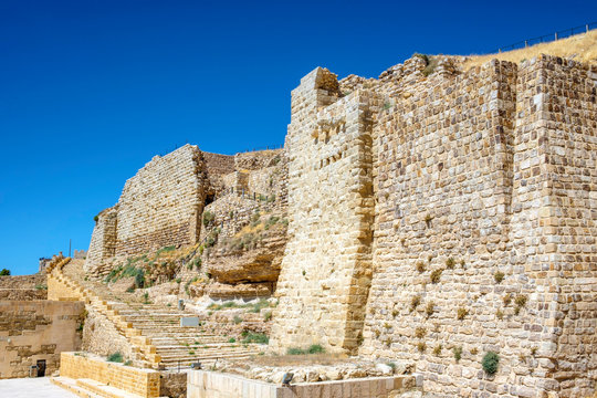 Jordan, Karak Governorate, Al-Karak. Kerak Castle, 12th century Crusader castle, one of the largest crusader castles in the Levant.