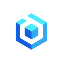 Hexagon Box Element Template Icon for technology finance business health company with modern high end look