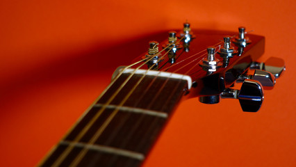 guitar headstock with tuning pegs . color background
