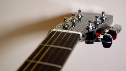 guitar headstock with tuning pegs . color background