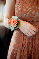 gorgeous delicate corsage and vintage inspired dress