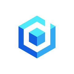 Hexagon Box Element Template Icon for technology finance business health company with modern high end look