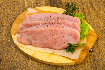 Raw turkey steak