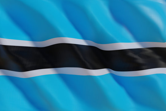 Botswana flag in the wind