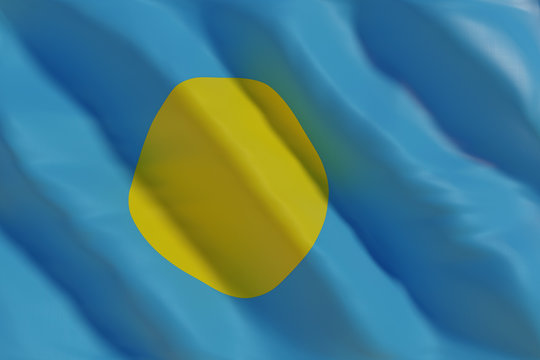 Palau flag in the wind