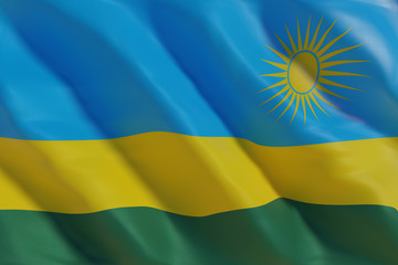 Rwanda flag in the wind