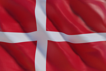 Obraz premium Denmark flag in the wind