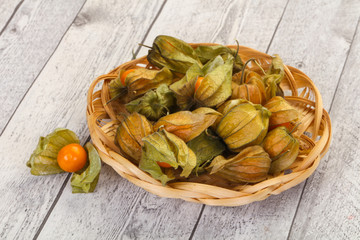 Winter cherry heap in the bowl