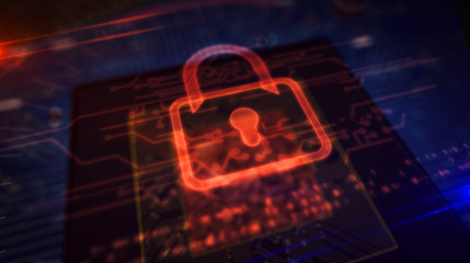 CPU on board with padlock hologram display