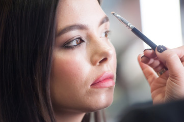 Obraz premium Make up process of beautiful young woman