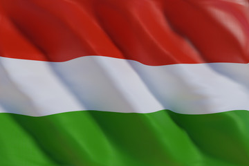 Hungary flag in the wind