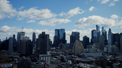 Naklejka na ściany i meble New York Cityscape View of Modern Urban Metropolis Skyscrapers Corporate Enterprise District Background